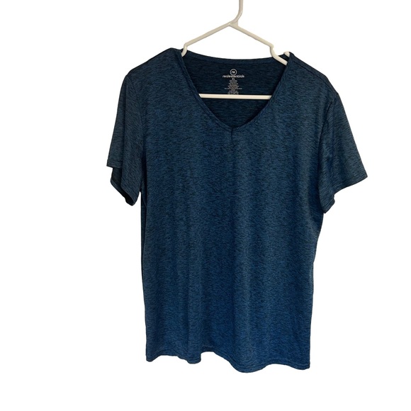 Real Essentials  Blue Short Sleeve V-Neck Tee - Picture 2 of 5